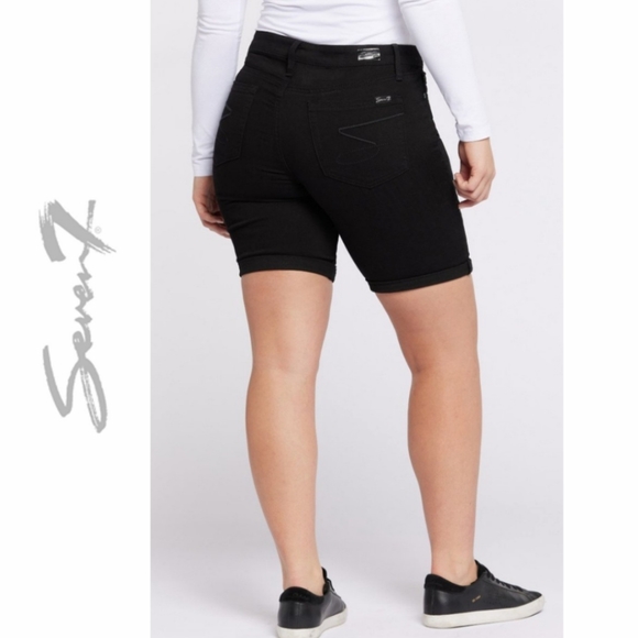 Seven 7 | Bermuda black jeans rolled cuffs - Picture 4 of 16